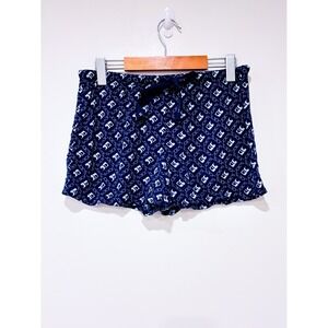 JOE'S Blue Pajama Shorts | Logo Print Lounge | Medium